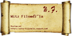 Witz Filoméla névjegykártya
